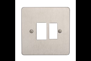 13A Double Pole Switched Fused Connection Unit Plate Stainless Steel Finish