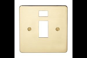 32A 1 Gang Double Pole Switch Plate With Neon Polished Brass Finish