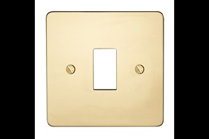 32A 1 Gang Double Pole Switch Plate Polished Brass Finish