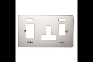 45A Cooker Control Unit With 13A Socket Plate With Neon Polished Stainless Steel Finish