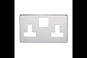 13A 2 Gang Double Pole Switched Socket Plate Highly Polished Chrome Finish