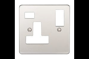 13A 1 Gang Double Pole Switched Socket Plate With Neon Polished Stainless Steel Finish