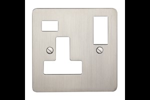 13A 1 Gang Double Pole Switched Socket Plate With Neon Stainless Steel Finish