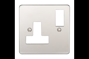13A 1 Gang Double Pole Switched Socket Plate Polished Stainless Steel Finish