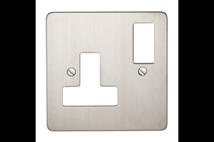 13A 1 Gang Double Pole Switched Socket Plate Stainless Steel Finish