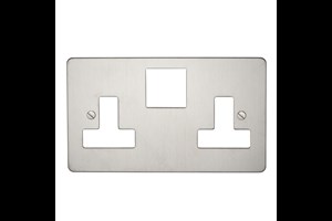 13A 2 Gang Double Pole Switched Socket Plate Stainless Steel Finish