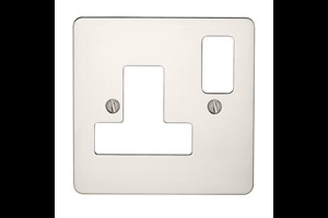 15A 1 Gang Round Pin Switched Socket Plate Polished Stainless Steel Finish