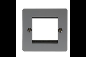 1 Gang 2 Module Euro Module Communication Mounting Plate Black Insert Black Nickel Finish