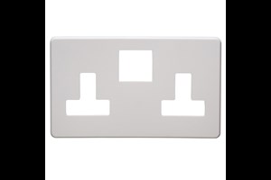 13A 2 Gang Single Pole Switched Socket Plate and Frame