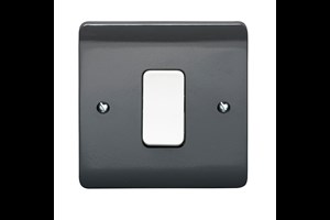 50A 1 Gang Double Pole Switch All Grey With White Rocker