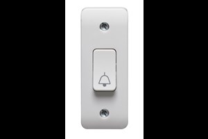 10A 1 Gang 2 Way Retractive Architrave Switch Printed 'Bell Symbol'