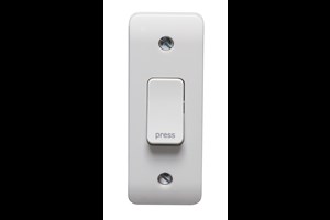 10A 1 Gang 2 Way Retractive Architrave Switch Printed 'Press'