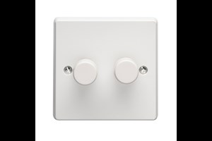 400W 2 Gang Mains or Low Voltage Dimmer Plate Switch