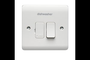 13A Double Pole Switched Fused Connection Unit With LED Printed 'Dishwasher'