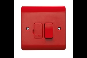 13A Double Pole Switched Fused Connection Unit All Red