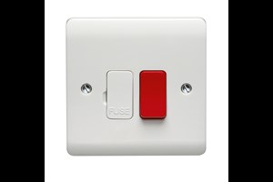 13A Double Pole Switched Fused Connection Unit With Red Rocker