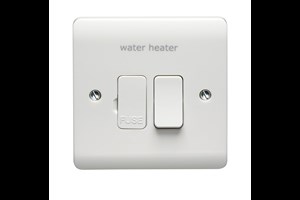 13A Double Pole Switched Fused Connection Unit Printed 'Water Heater'