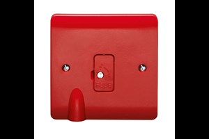 13A Unswitched Fused Connection Unit All Red With Flex Outlet & Tamperproof Screw
