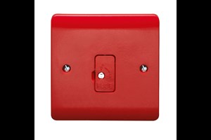 13A Unswitched Fused Connection Unit All Red With Tamperproof Screw