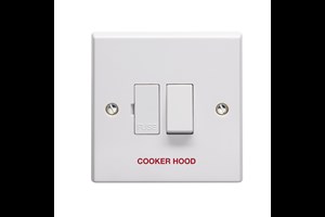 13A Double Pole Switched Fused Connection Unit Printed 'Cooker Hood'