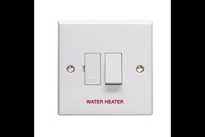 13A Double Pole Switched Fused Connection Unit Printed 'Water Heater'