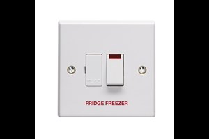 13A Double Pole Switched Fused Connection Unit With Neon Indicator Printed 'Fridge Freezer'
