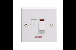 13A Double Pole Switched Fused Connection Unit With Neon Indicator Printed 'Heater'