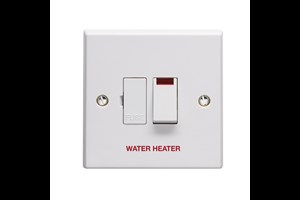 13A Double Pole Switched Fused Connection Unit With Neon Indicator Printed 'Water Heater'