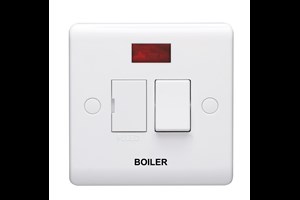 13A Double Pole Switched Fused Connection Unit With Neon Indicator Printed 'Boiler'