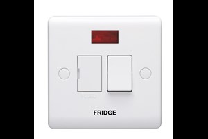 13A Double Pole Switched Fused Connection Unit With Neon Indicator Printed 'Fridge'