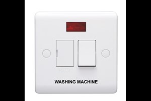 13A Double Pole Switched Fused Connection Unit With Neon Indicator Printed 'Washing Machine'