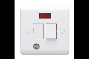 13A Double Pole Switched Fused Connection Unit With Neon Indicator With Flex Outlet