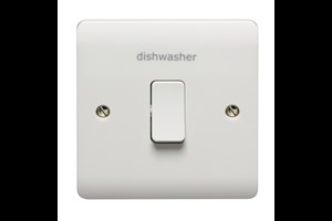 20A 1 Gang Double Pole Switch With LED Printed 'Dishwasher'