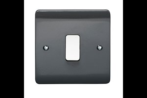 20A 1 Gang Double Pole Switch With LED All Grey With White Rocker