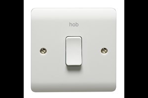 20A 1 Gang Double Pole Switch With LED Printed 'Hob'
