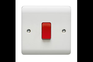 20A 1 Gang Double Pole Switch With LED & Red Rocker