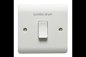 20A 1 Gang Double Pole Switch With LED Printed 'Tumble Dryer'