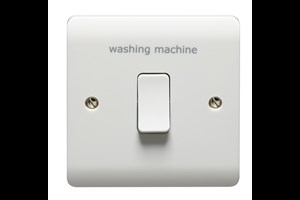 20A 1 Gang Double Pole Switch With LED Printed 'Washing Machine'
