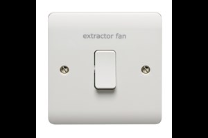 20A 1 Gang Double Pole Switch Printed 'Extractor Fan'