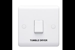 20A 1 Gang Double Pole Control Switch Printed 'Tumble Dryer'