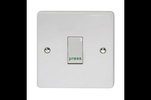 10A 1 Gang 2 Way Retractive Switch Printed 'Press'