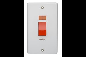 50A 2 Gang Double Pole Switch With Neon Printed 'Cooker'