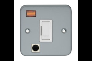 13A Unswitched Metalclad Fused Connection Unit With Cord Outlet With Neon