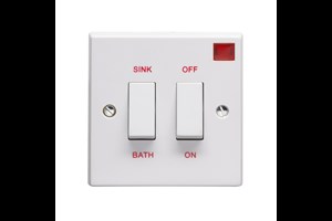20A Double Pole Bath/Sink Control Switch With Neon Indicator