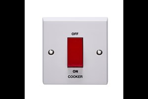 45A 1 Gang Double Pole Control Switch Printed 'Cooker'
