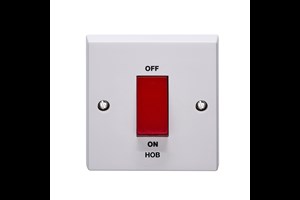 45A 1 Gang Double Pole Control Switch Printed 'Hob'
