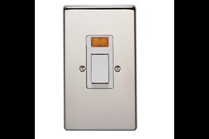 50A 2 Gang Double Pole Control Switch With Neon Polished Stainless Steel Finish