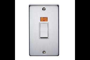 50A 2 Gang Double Pole Control Switch With Neon Satin Chrome Finish