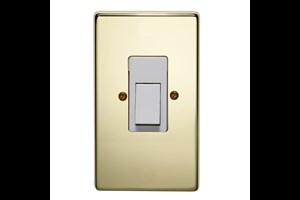 50A 2 Gang Double Pole Control Switch Polished Brass Finish