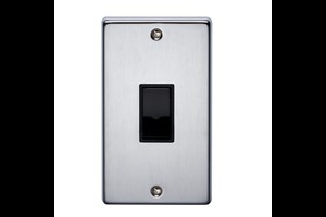 50A 2 Gang Double Pole Control Switch Satin Chrome Finish